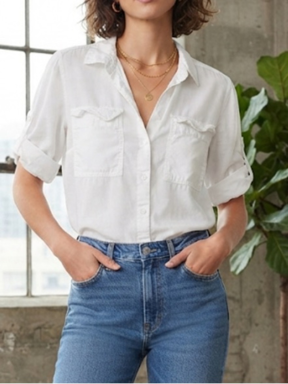 VELVET HEART White Short Sleeve Button Down Top XL